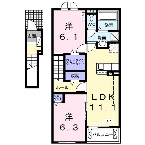 FELICEII(2LDK/2階)の間取り写真