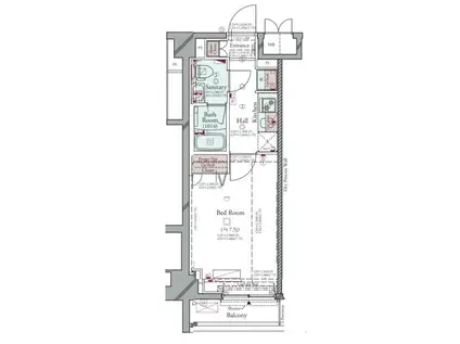 コンシェリア横濱南 LE VENT VERT(1K/4階)の間取り写真