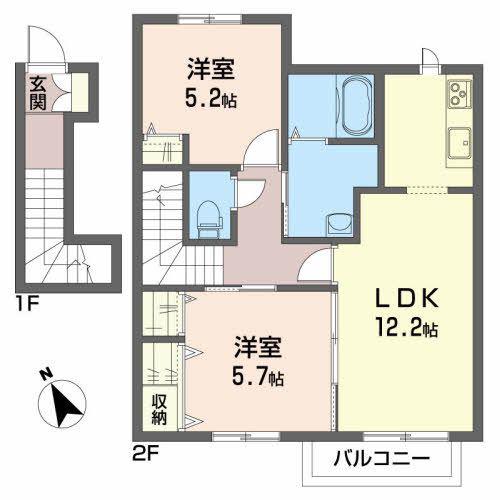 エテルナ(2LDK/2階)の間取り写真