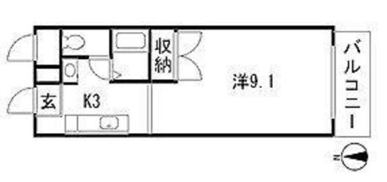 フェニックス21(1DK/3階)の間取り写真
