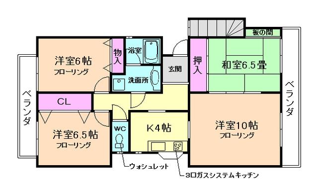 ロイヤルオーク(4K/2階)の間取り写真