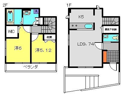 NOAK COURT HIYOSHI(2LDK/1階)の間取り写真