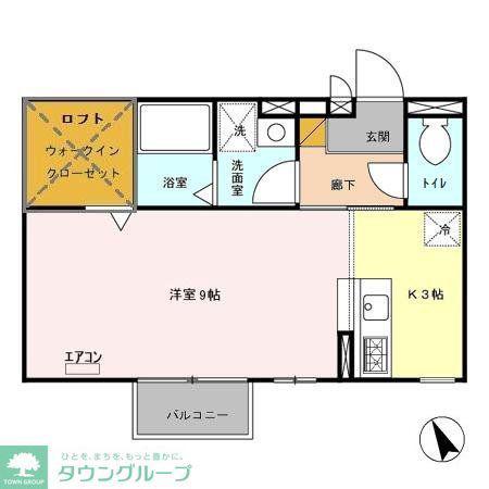 ルミエール(1K/2階)の間取り写真