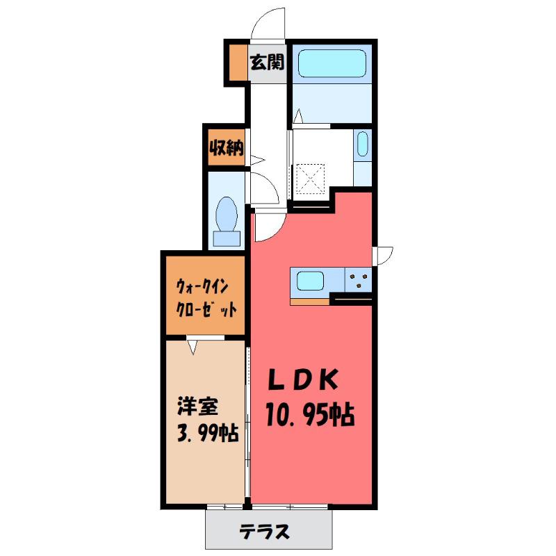 リアンデュール(1LDK/1階)の間取り写真