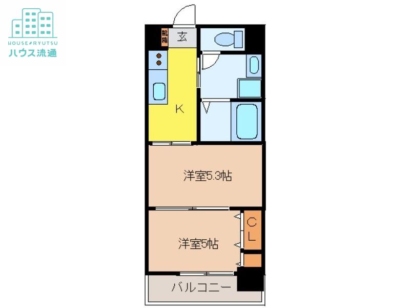 スカイコート西山(2K/7階)の間取り写真