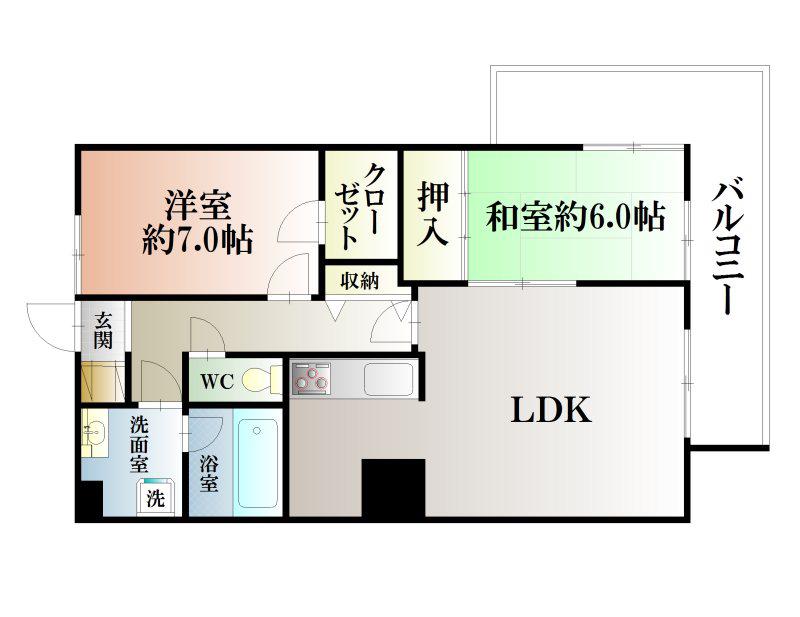 クリオ横須賀中央弐番館(2LDK/10階)の間取り写真