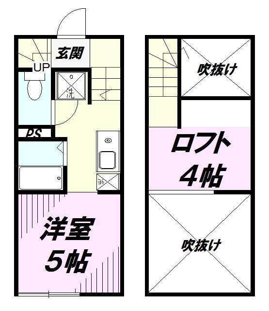 レジディア(1K/2階)の間取り写真