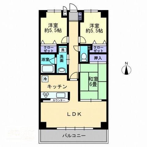 サンリッチ久保(3LDK/3階)の間取り写真