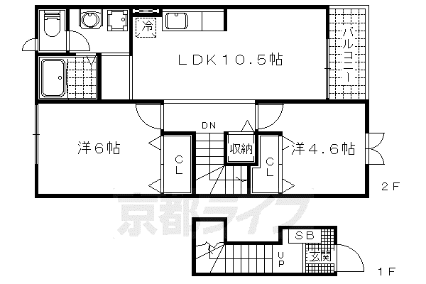 パレミニョンI(2LDK/1階)の間取り写真