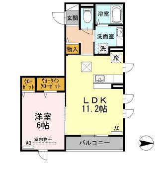 BEAUBELLE(1LDK/1階)の間取り写真