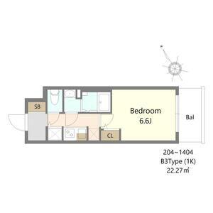 S-RESIDENCE堺湊駅前AZURE(1K/6階)の間取り写真