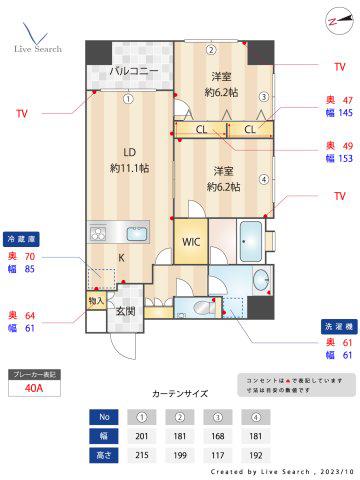 プライマル福岡平尾(2LDK/3階)の間取り写真