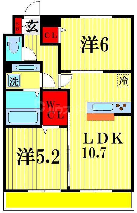 エミネンス(2LDK/2階)の間取り写真