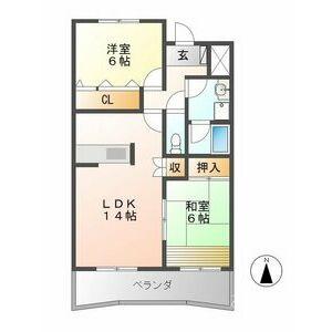 H・FIELD11(2LDK/6階)の間取り写真