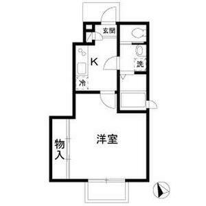 フェリース津田沼(1K/1階)の間取り写真