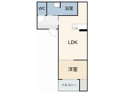 メルヴェイユ大高(1LDK/2階)の間取り写真