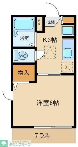 メゾン エスエス(1K/2階)の間取り写真
