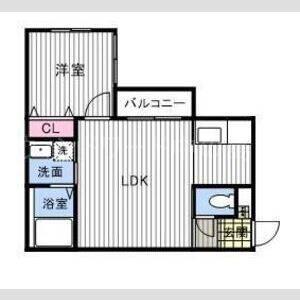 リデーレ菊水II(1LDK/3階)の間取り写真