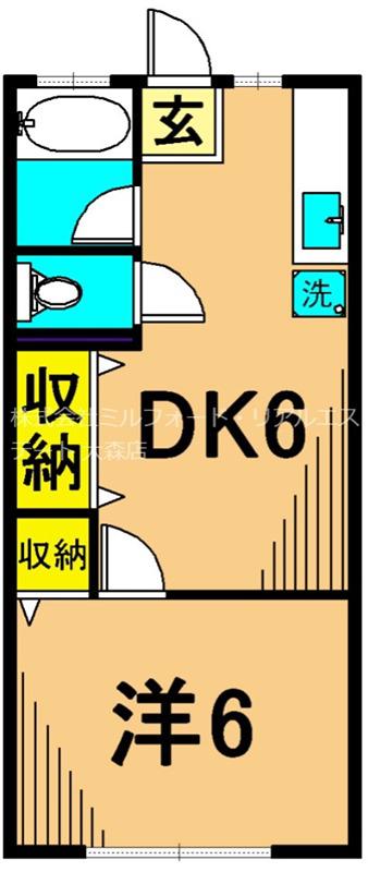 グローハイツ(1DK/1階)の間取り写真