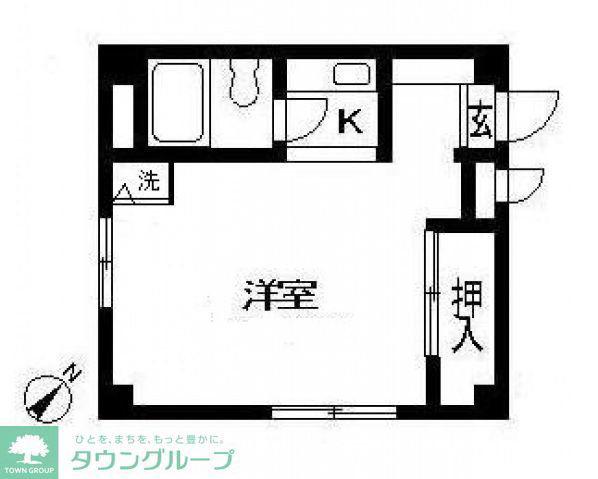 フラット南行徳(ワンルーム/2階)の間取り写真