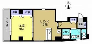 芝132金杉アパートメント(1LDK/3階)の間取り写真