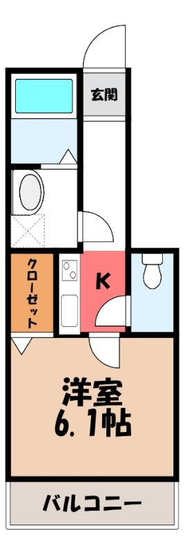 MQUARTO箭弓町(1K/1階)の間取り写真