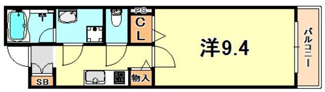 プランドール森南(1K/2階)の間取り写真