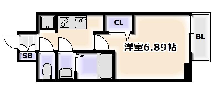 フォーリアライズ難波南レーヴ(1K/10階)の間取り写真