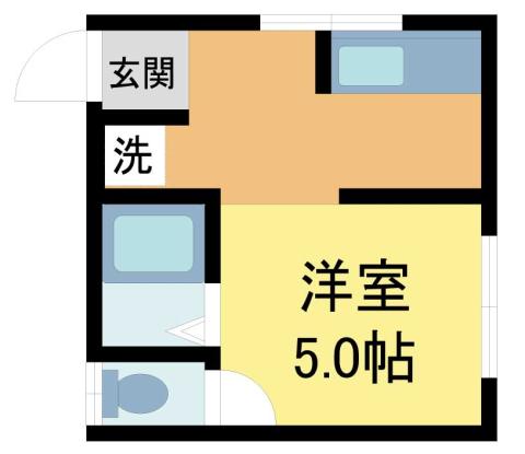 加茂2丁目ハウス(1K/2階)の間取り写真