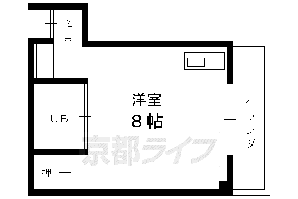 メゾンG 丹波橋(1K/2階)の間取り写真