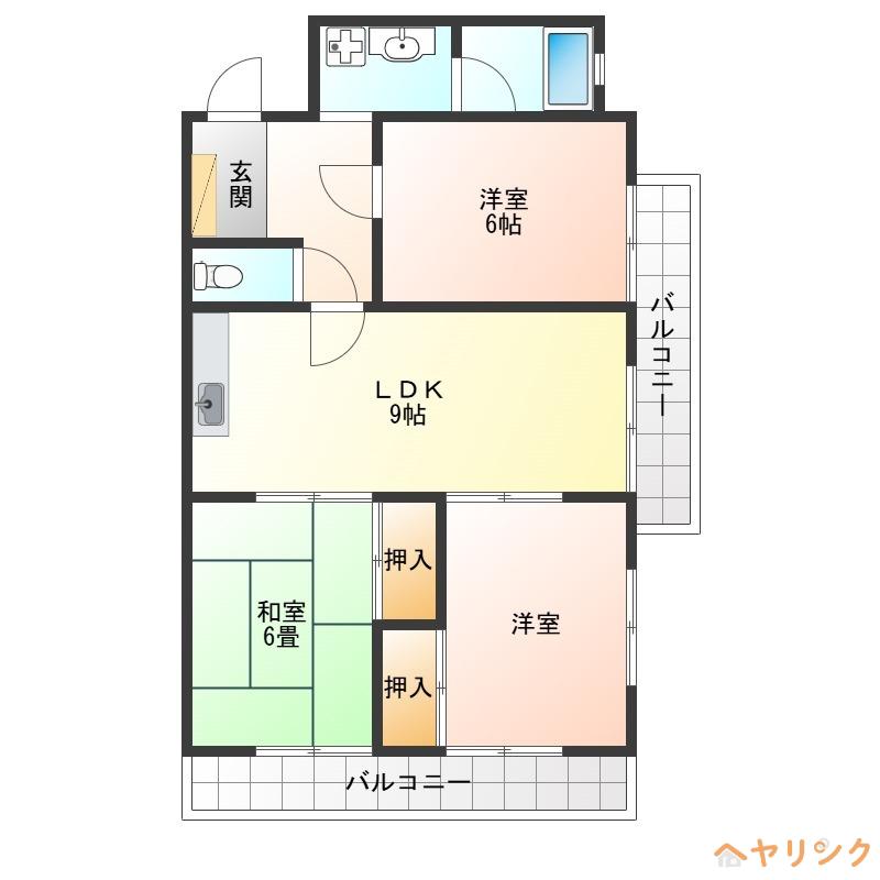 シェモア(3LDK/4階)の間取り写真