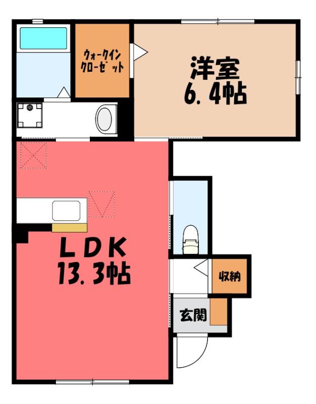 アヴニール(1LDK/1階)の間取り写真