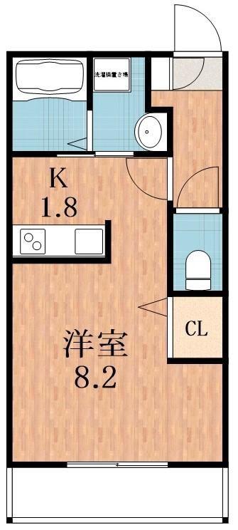 カーサ中加賀屋(1K/2階)の間取り写真