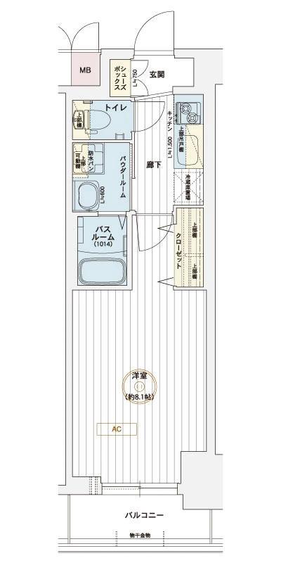 エステムコート名古屋今池アーバンゲート(1K/15階)の間取り写真