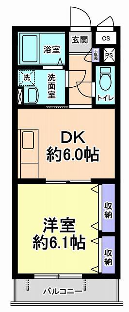 メゾンシマ(1DK/1階)の間取り写真