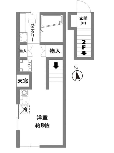 カルテット池袋(ワンルーム/2階)の間取り写真