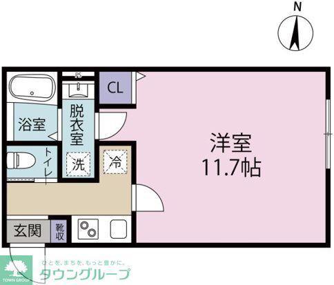 茅ヶ崎市元町アパート(1K/1階)の間取り写真