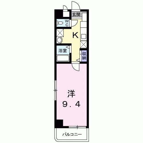 グランテソール(1K/3階)の間取り写真