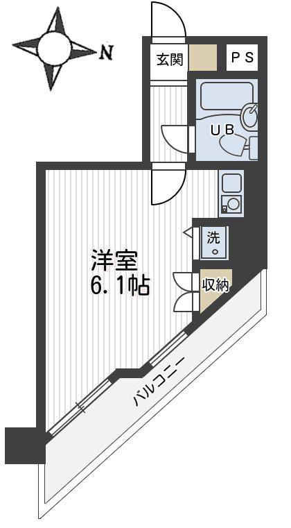 コスモスパジオ浦和常盤(ワンルーム/5階)の間取り写真