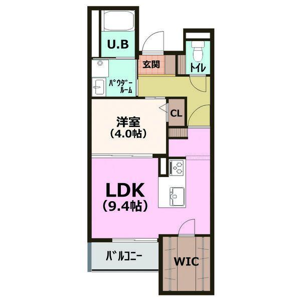 ぱくたうんルナ名古屋(1LDK/3階)の間取り写真