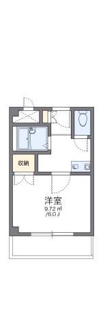 レオパレス花つるみII(1K/1階)の間取り写真