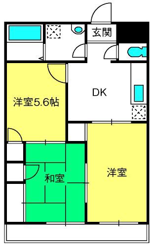 フローテラス(3DK/4階)の間取り写真