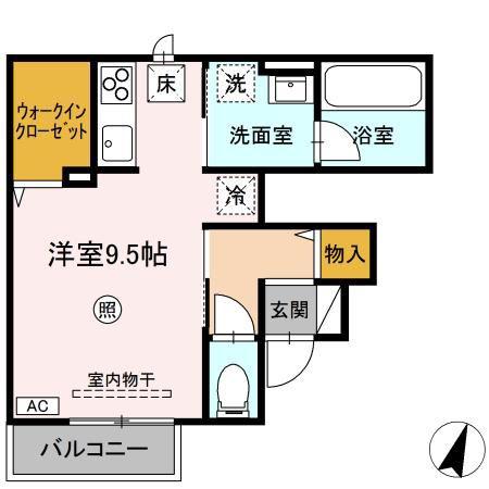 セレニテ(ワンルーム/1階)の間取り写真