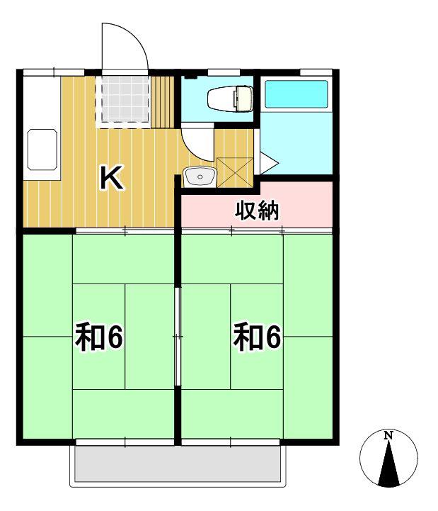 広洋ハイツ(2K/2階)の間取り写真