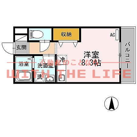 オリーヴァ花畑(ワンルーム/2階)の間取り写真