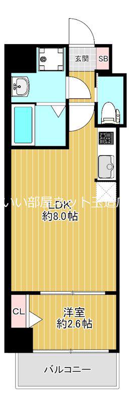 スワンズシティ大阪クレアスト(1LDK/3階)の間取り写真