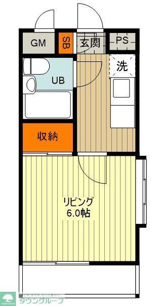 小金井フラット(1K/2階)の間取り写真