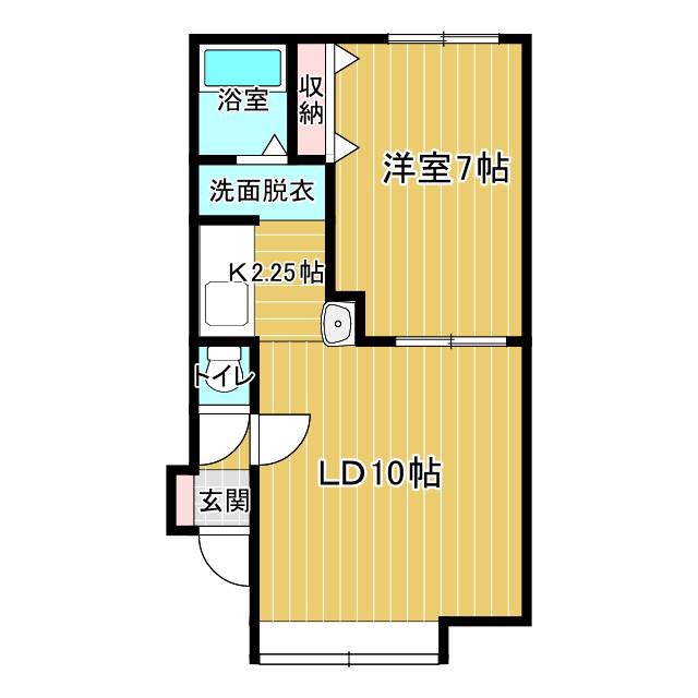 リバーサイドJOY(1LDK/2階)の間取り写真