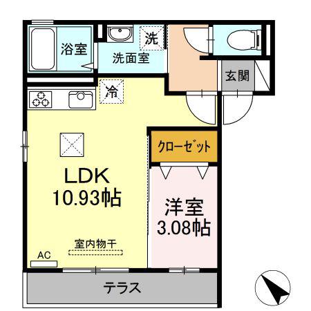 ムーンハイランドヴィレッジ(1LDK/1階)の間取り写真