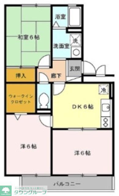 パルテール(3DK/2階)の間取り写真